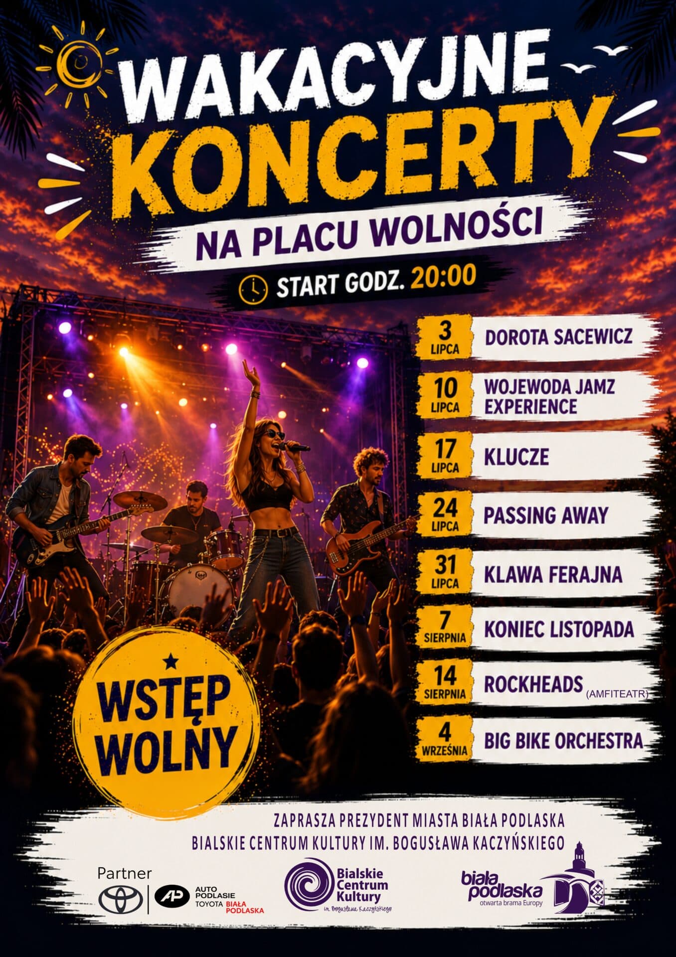 Wakacyjne Koncerty na Placu Wolności!